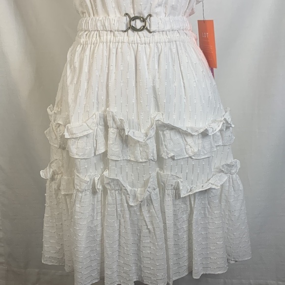 LDT Celia White Eyelet Tiered Mini Dress- NWT - Picture 4 of 15